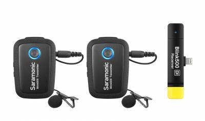 Image of Sarmonic Blink 500 B4 Ultracompact  2-Person Clip-On Mic for Android