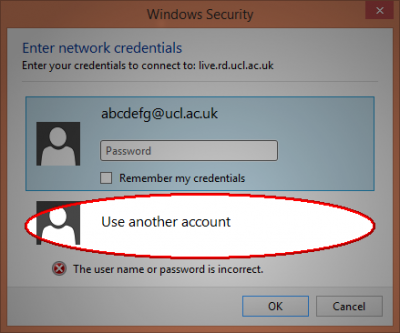 Windows 8.1 security credentials window
