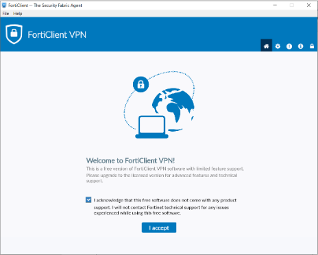 Welcome to FortiClient VPN
