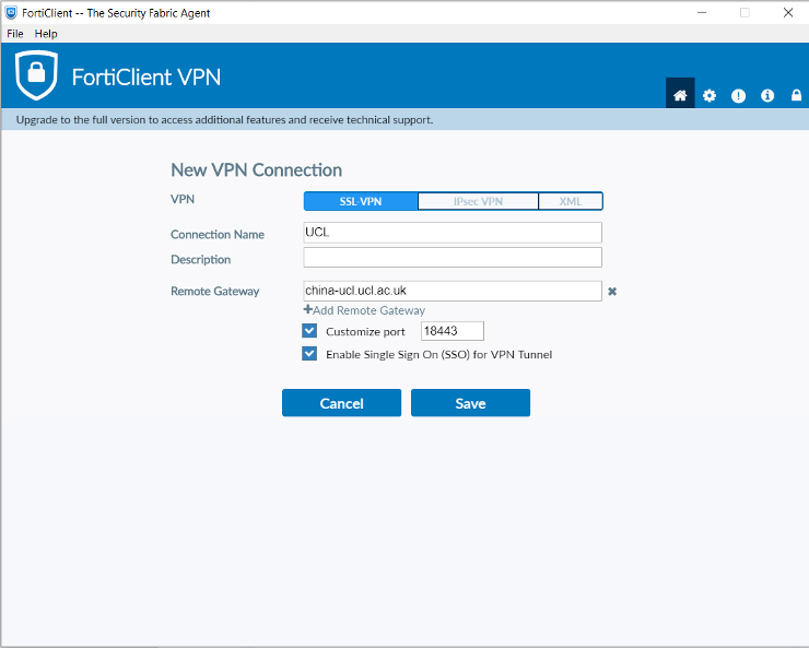 New VPN Connection