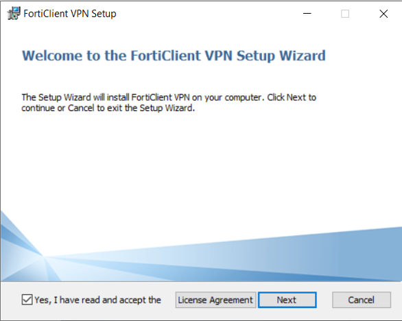 Welcome to the Forticlient VPN Setup Wizard