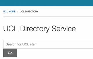 UCL Directory web page