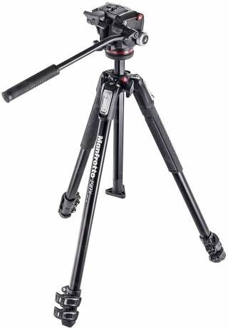 Image of a Manfrotto video tripod 