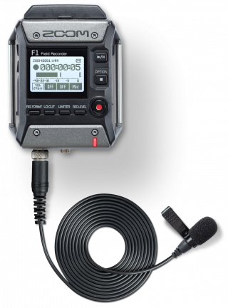 Image of Zoom F1 Audio recorder with Lavalier Microphone