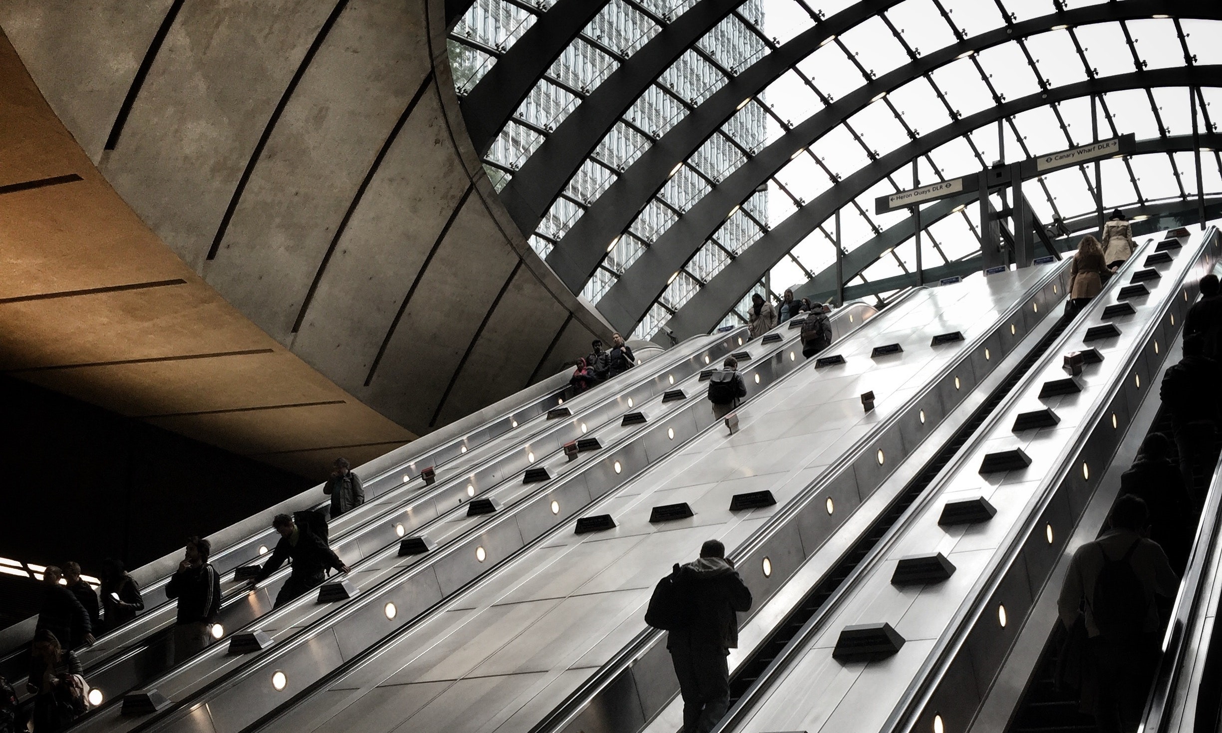 Underground escalator in London