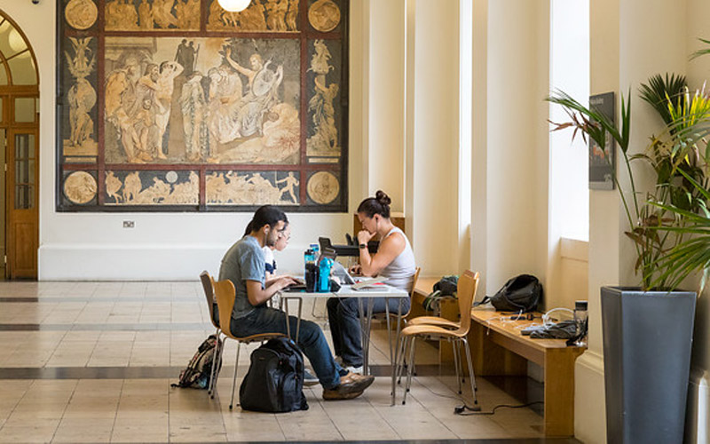 Students in South Cloisters, UCL