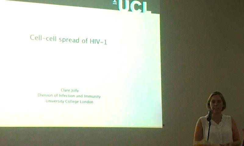 Dr Clare Jolly pesents at the 1st Max Planck Society Workshop on HIV Reservoirs and Evolution, St Lucia, South Africa