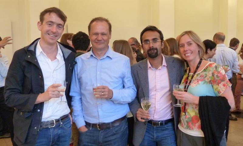Dr Joe Grove, Prof Greg Towers, Prof Ravi Gupta and Dr Clare Jolly celebrate their Wellcome Trust awards.