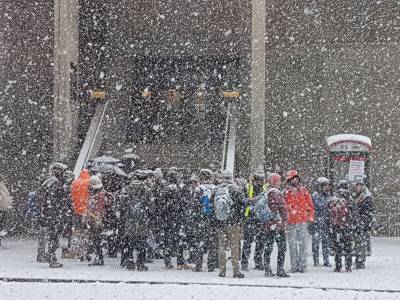 CLIE staff braved the recent wintry conditions in defence of their pensions.