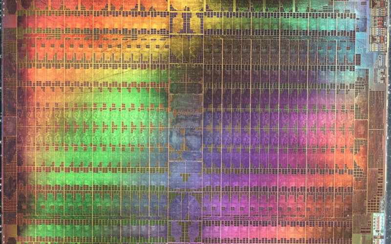 A close up of a GPU (Graphics Processing Unit) 