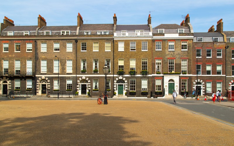 Georgian terrace houses in Bedford Square, Bloomsbury