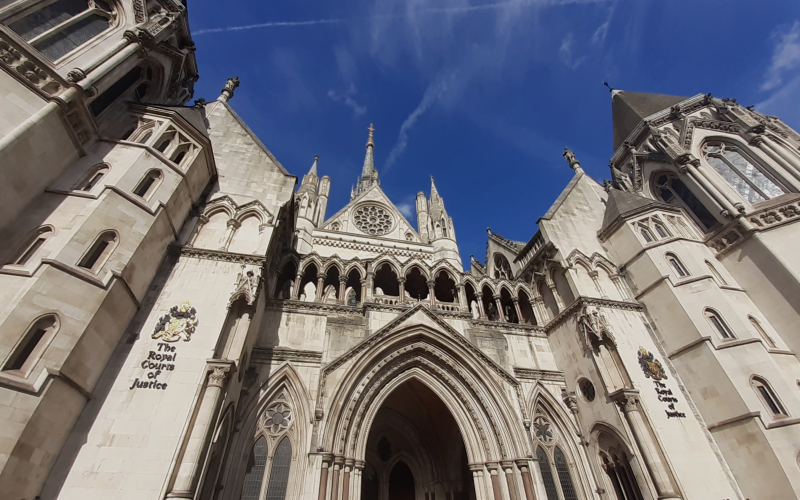 The outside of the Royal Courts of Justice in Central London