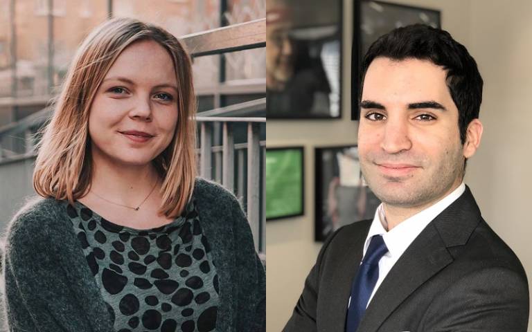 Image of UCL Laws students emma ziegler steen and konstantinos kaouras
