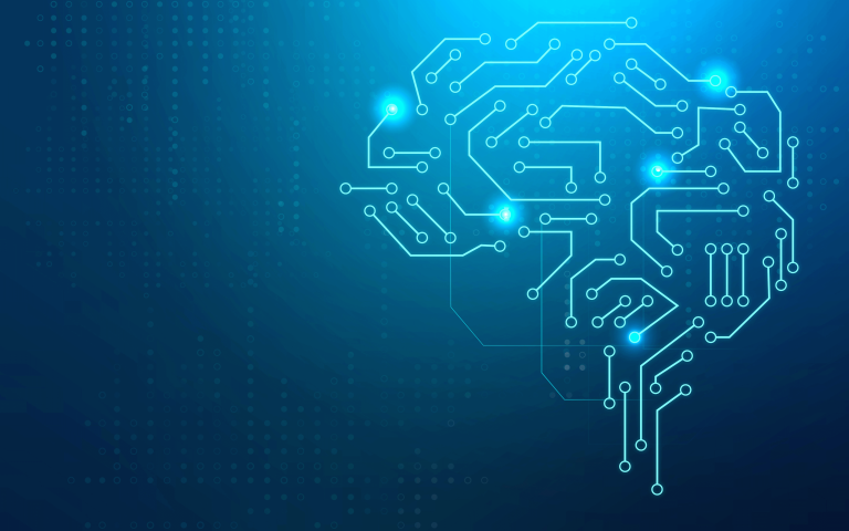 AI technology brain background digital transformation concept