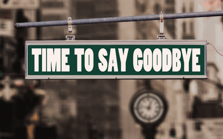 Image: Its time to say Goodbye sign