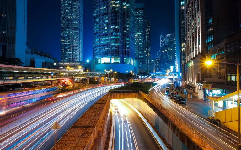 Image of a road in Hong Kong