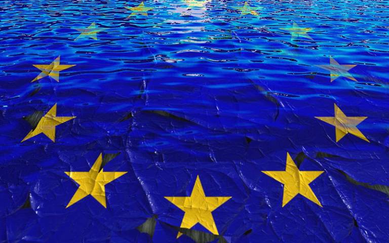 European Flag in water