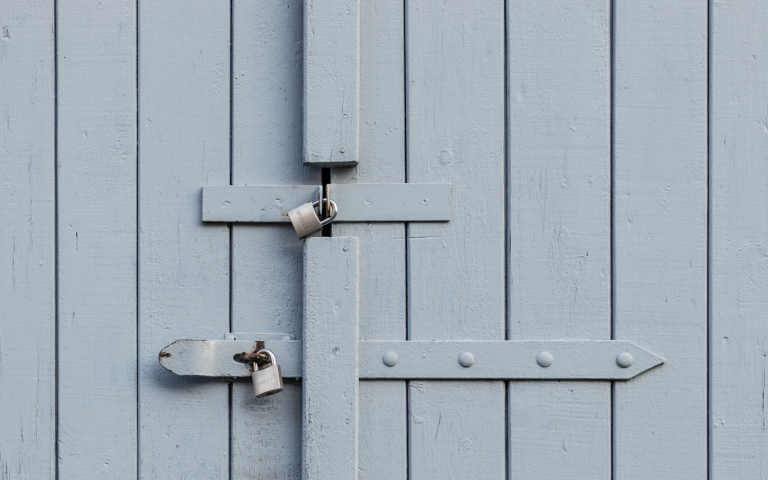 Image of two padlocks on a door