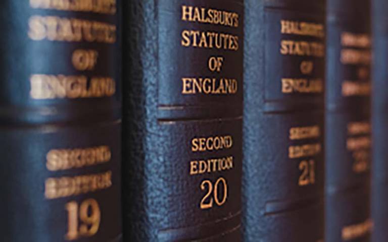 Statute books on shelf