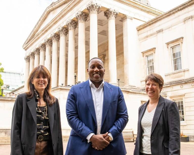 Michael Barrington Hibbert meets with Thea Gibbs and Lucinda Miller, UCL Laws