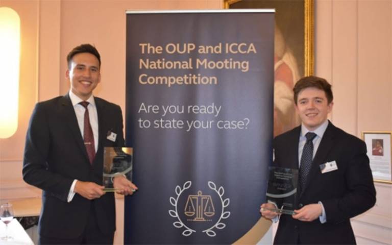 Winners of OUP & ICCA Mooting Competition Final 2018-2019 - Shemuel Sheikh and Gareth Deane