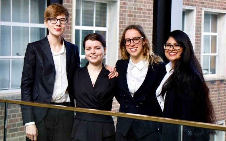 UCL Laws students Rebecca Hauk, Verity Macinnes, Akanksha Majumdar and Zoe Salvatori