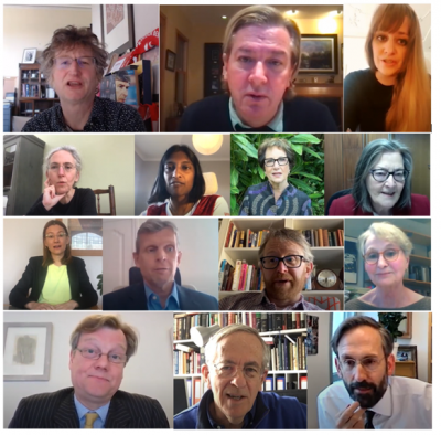 Screenshot of 14 people as part of the tributes to Sir Robin