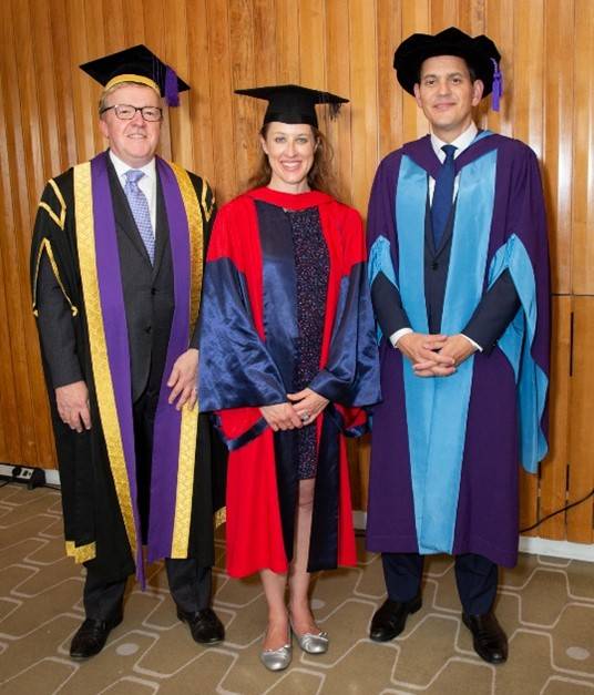 Dean of Laws with David Milliband, who received honorary doctorate