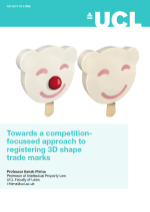 Cover of the policy brief on Towards a competition focussed approach to registering 3D shape trade marks
