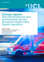Front cover of policy brief by Petros Terzis on Change (s)pace: Recommendations and amendments for the European Health Data Space regulation
