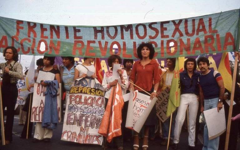 protesters marching for gay rights in Latin America in the 1970s