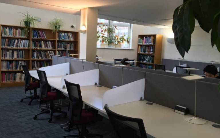 Study desks inside the UCL Eastman Dental Library
