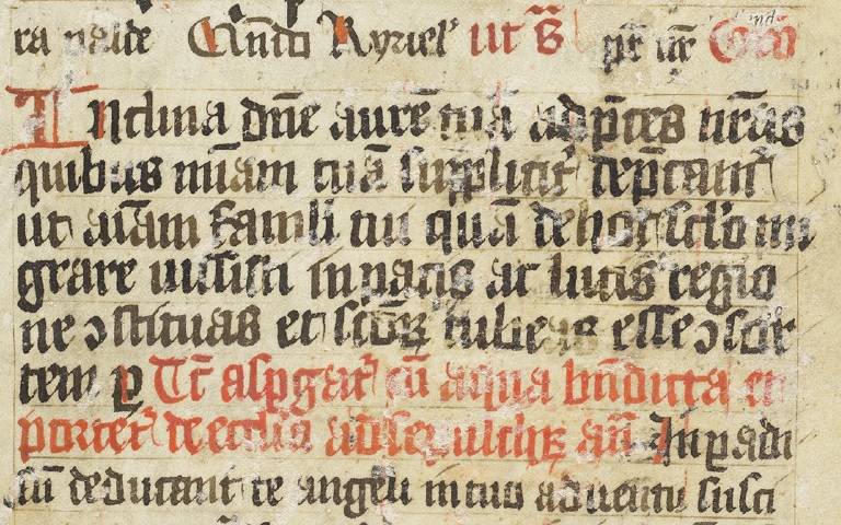 Fragment of a Mediaeval Manuscript showing an excerpt from the Miss Pro Defunctis, or Mass for the dead.