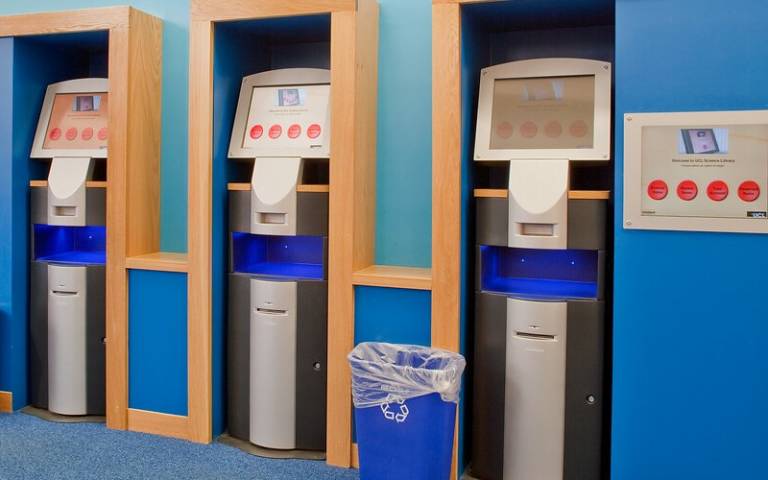 Self-service machines in one of our libraries