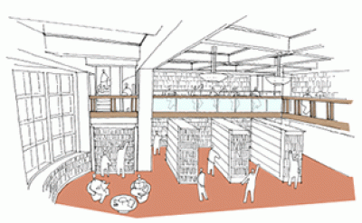 Artist's impression of the refurbished reading room in the North Junction