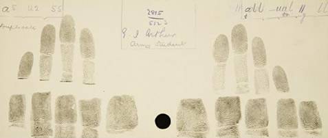 Fingerprint card, c1885