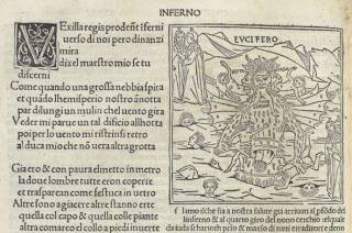 Text and image from an incunabula edition of Dante Alighieri's 'La commedia'