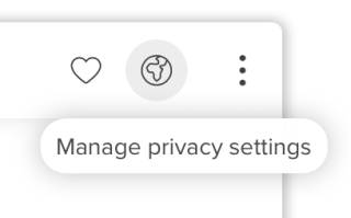Image of the globe icon that brings up object privacy settings in RPS.