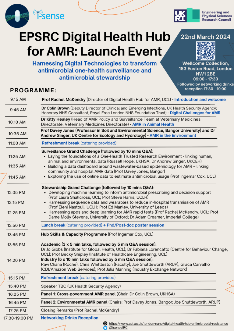 Event programme for AMR Hub launch