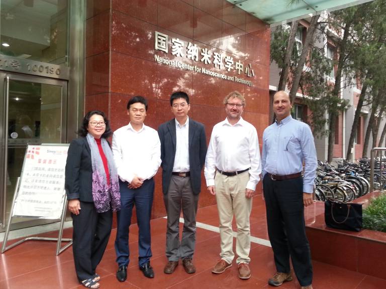 •	Delegates outside National Centre for Nanoscience and Technology, China (Credit: Professor Xiao Guo)