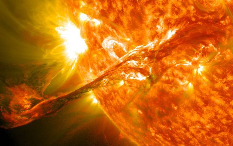 Image shows a coronal mass ejection, or CME, erupting into space on 31 August, 2012. Credit: NASA/GSFC/SDO
