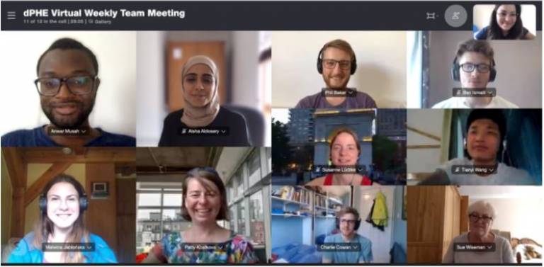 The dPHE team during a virtual meeting