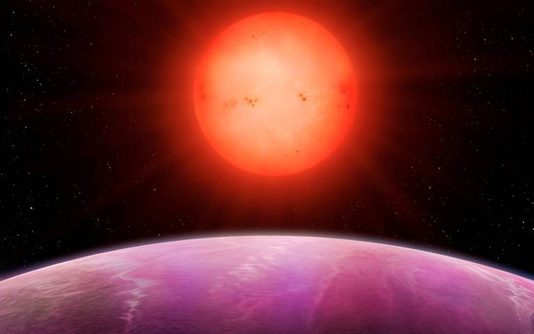 Artist’s impression of sunrise on planet NGTS-1b, a gas giant previously discovered orbiting a low-mass star