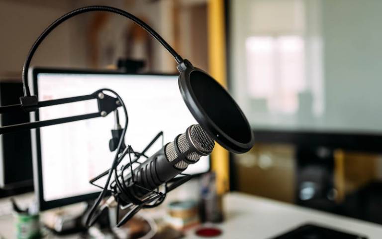 Image of a podcast recording