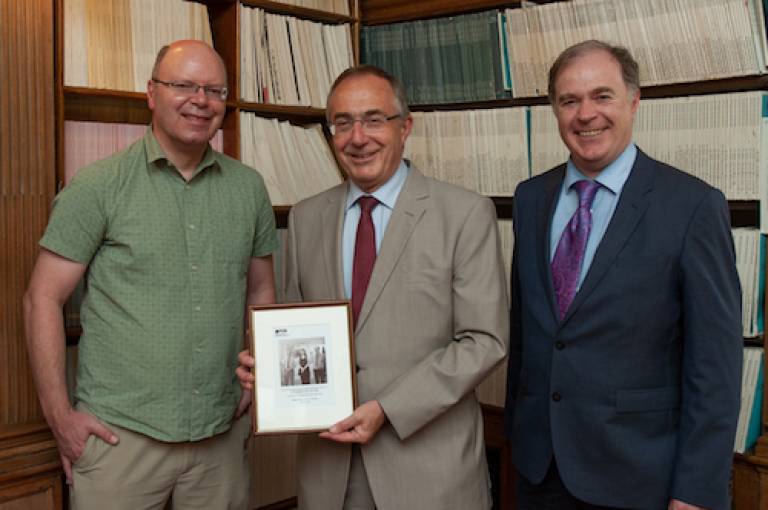 UCL's President & Provost, with Faculty Dean, and MSSL Head of Department
