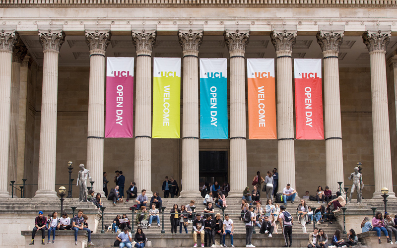 UCL Open Day, Portico Banners, ©UCL