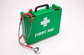 Image of green and white first aid kit