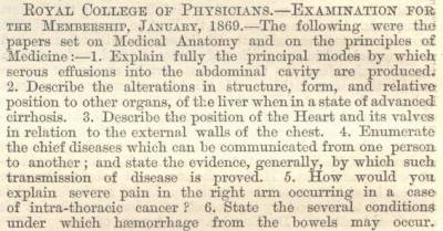 Sample of questions for MRCP 1869