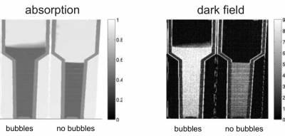 X-ray images of microbubbles in cuvettes