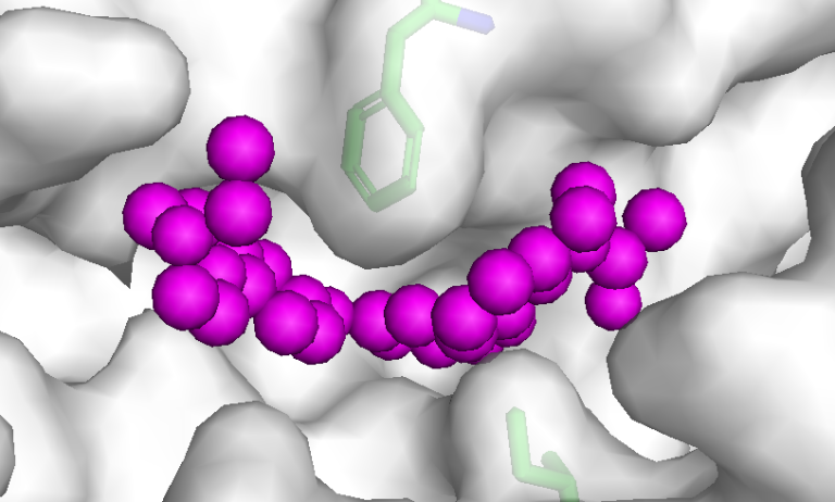 Graphic representing molecule 1938 P13K activator bound to P13K alpha